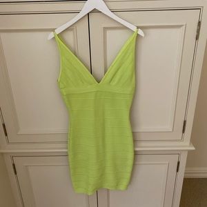 🍀 Herve Leger Lime Green Lauren Bandage Dress